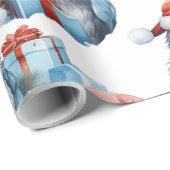 フェスティバルのクリスマスのラッピング紙にフクロウを飾る ラッピングペーパー (ロールコーナー)