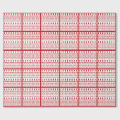 フェスティバルのクリスマスの休日の赤いパターン ラッピングペーパー (フラット)