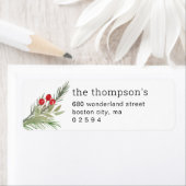 フェスティバルのクリスマスの緑の写真アドレス ラベル (インサイチュ)