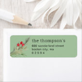 フェスティバルのクリスマスの緑の写真アドレス ラベル (インサイチュ)