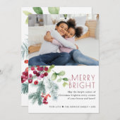 フェスティバルのクリスマスの緑の写真 シーズンカード (正面/裏面)