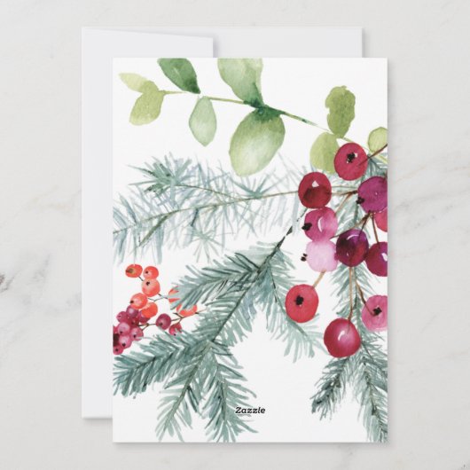 フェスティバルのクリスマスの緑の写真 シーズンカード (裏面)