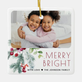 フェスティバルのクリスマスの緑の写真 セラミックオーナメント