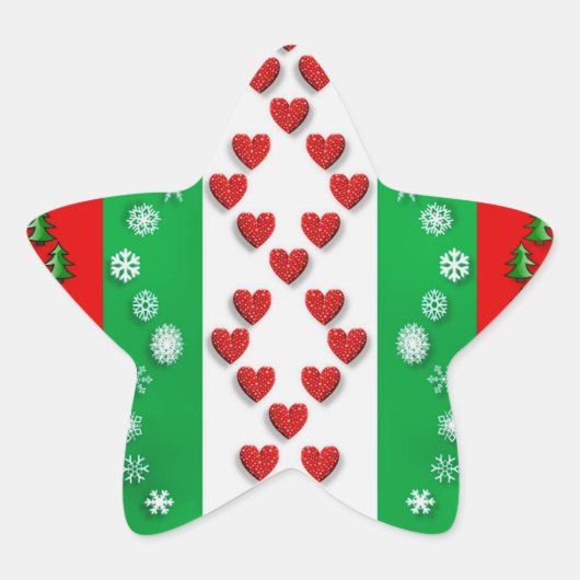 フェスティバルのクリスマスの色の休日パターン 星シール (正面)