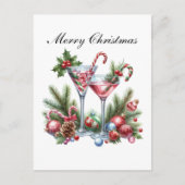 フェスティバルのクリスマスカクテル シーズンポストカード (正面)