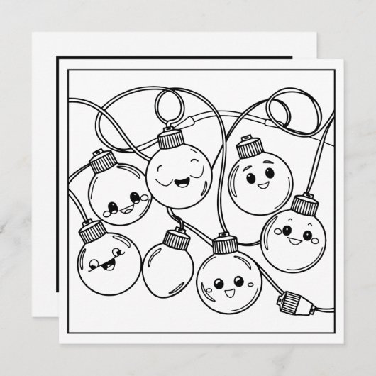 フェスティバルのクリスマスカラーリング シーズンカード (正面/裏面)