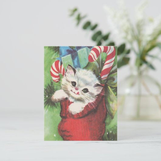 フェスティバルのクリスマスキャッツのレトロヴィンテージ シーズンカード (スタンド正面)