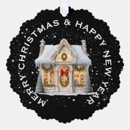 フェスティバルのクリスマスショーウパーソナライズされたンド オーナメントカード