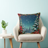 フェスティバルのクリスマスシーンと雪の木 クッション (椅子)