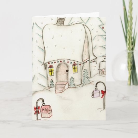 フェスティバルのクリスマスシーン シーズンカード (正面)