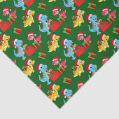 フェスティバルのクリスマスタイルの恐竜のパターン 薄葉紙 (詳細)