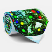 フェスティバルのクリスマスツリーとライト ネクタイ (ロール)