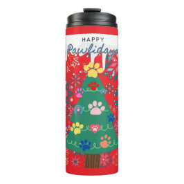 フェスティバルのクリスマスツリーと手のオーナメント タンブラー