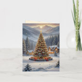 フェスティバルのクリスマスツリーの山村 シーズンカード (裏面)