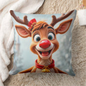 フェスティバルのクリスマスデコレーション付きトナカイ クッション (ブランケット)