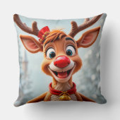 フェスティバルのクリスマスデコレーション付きトナカイ クッション (裏面)