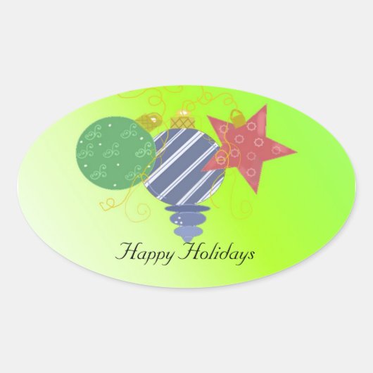 フェスティバルのクリスマスデコレーション 楕円形シール (正面)