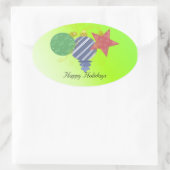 フェスティバルのクリスマスデコレーション 楕円形シール (バッグ)