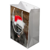 フェスティバルのクリスマスハットにゴリラBiddy ミディアムペーパーバッグ (裏面アングル)