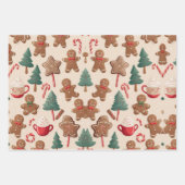 フェスティバルのクリスマスラッピング紙セット3 ラッピングペーパーシート (正面3)