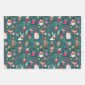 フェスティバルのクリスマスラッピング紙セット3 ラッピングペーパーシート (正面)