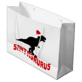 フェスティバルのクリスマス恐竜ワードアート ラージペーパーバッグ (正面アングル)