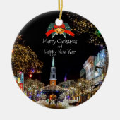 フェスティバルのクリスマス挨拶 セラミックオーナメント (正面)