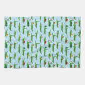 フェスティバルのクロコダイズのクリスマスコスチュームパターン キッチンタオル (横)