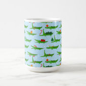 フェスティバルのクロコダイズのクリスマスコスチュームパターン コーヒーマグカップ (中央)