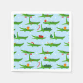 フェスティバルのクロコダイズのクリスマスコスチュームパターン スタンダードカクテルナプキン (正面)