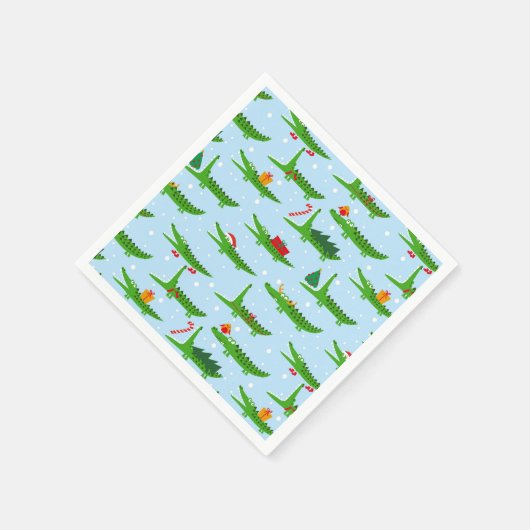 フェスティバルのクロコダイズのクリスマスコスチュームパターン スタンダードカクテルナプキン (角)