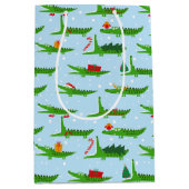 フェスティバルのクロコダイズのクリスマスコスチュームパターン ミディアムペーパーバッグ (正面)