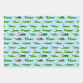 フェスティバルのクロコダイズのクリスマスコスチュームパターン ラッピングペーパーシート (正面)