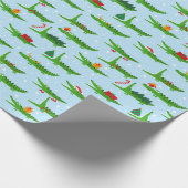 フェスティバルのクロコダイズのクリスマスコスチュームパターン ラッピングペーパー (角)