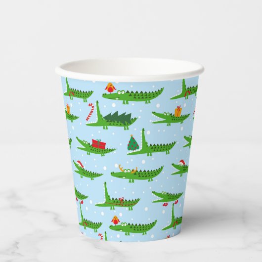 フェスティバルのクロコダイズのクリスマスコスチュームパターン 紙コップ (正面)
