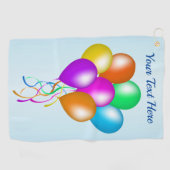 フェスティバルのグループ明るいバルーン複数の色 ゴルフタオル (横)