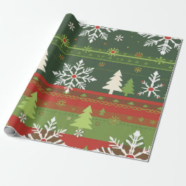 フェスティバルのストライプ休日と木 ラッピングペーパー