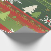 フェスティバルのストライプ休日と木 ラッピングペーパー (角)