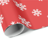 フェスティバルのスノーフレークのパターン（赤） ラッピングペーパー (ロールコーナー)