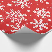 フェスティバルのスノーフレークのパターン(赤) ラッピングペーパー (角)