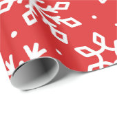 フェスティバルのスノーフレークのパターン(赤) ラッピングペーパー (ロールコーナー)