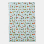 フェスティバルのダックスシャンドの雪のパターン キッチンタオル (縦)