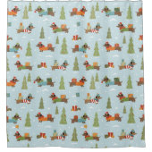 フェスティバルのダックスシャンドの雪のパターン シャワーカーテン (正面)