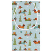 フェスティバルのダックスシャンドの雪のパターン スモールペーパーバッグ (裏面)