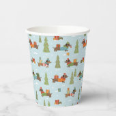 フェスティバルのダックスシャンドの雪のパターン 紙コップ (左)