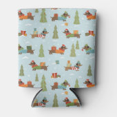 フェスティバルのダックスシャンドの雪のパターン 缶クーラー (正面)