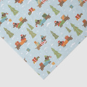 フェスティバルのダックスシャンドの雪のパターン 薄葉紙 (詳細)