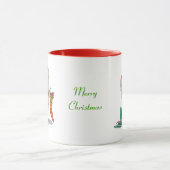 フェスティバルのデザインサンタとクリスマスのプレッシー マグカップ (中央)
