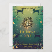 フェスティバルのトナカイのシーンカスタムと家族の挨拶 招待状 (正面)