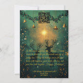 フェスティバルのトナカイのシーンカスタムと家族の挨拶 招待状 (裏面)